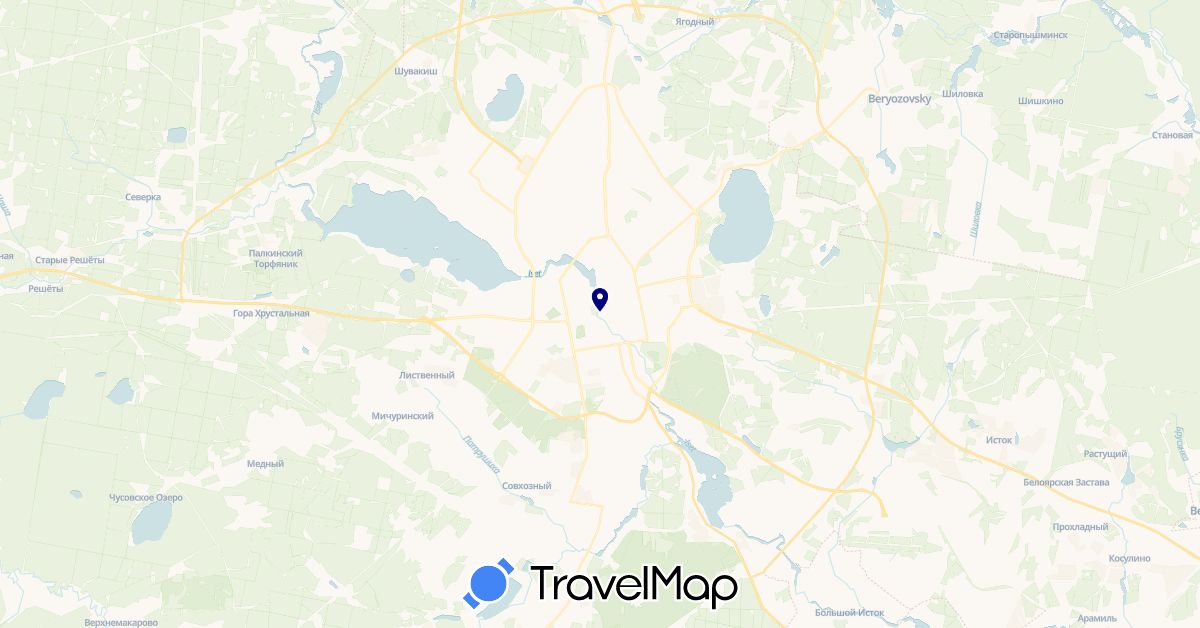 TravelMap itinerary: driving in Russia (Europe)